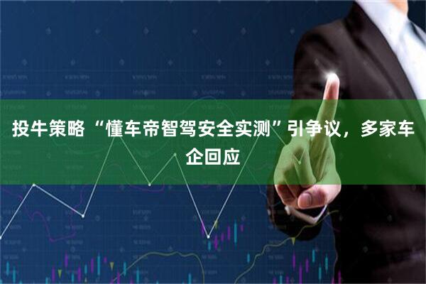 投牛策略 “懂车帝智驾安全实测”引争议，多家车企回应