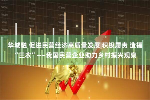 华城融 促进民营经济高质量发展|积极履责 造福“三农”——我国民营企业助力乡村振兴观察